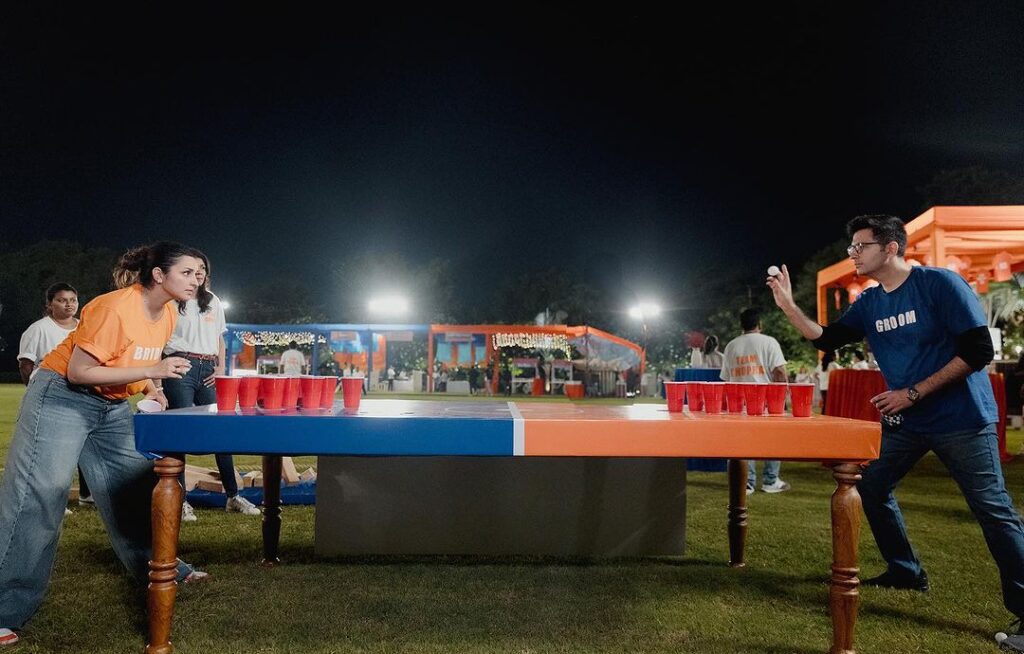 In the shared photos and videos, it's evident that both teams had a fun cricket match, with one side representing the groom's team and the other the bride's. In the captions, the actress mentioned how it's time to introduce their traditional Indian wedding by breaking away from conventional rituals.

The etching read, "To ship off our regular Indian wedding, the current second is the best access to analyze our crucial traditions. Musical chairs, lemon and spoon races, three-legged races, and cricket. It's not just about winning or losing. It's about unbelievable moments, excitement, laughter, and, most importantly, building bonds. Our Chadha-Chopra war was an epic battle where both sides emerged victorious, winning hearts."